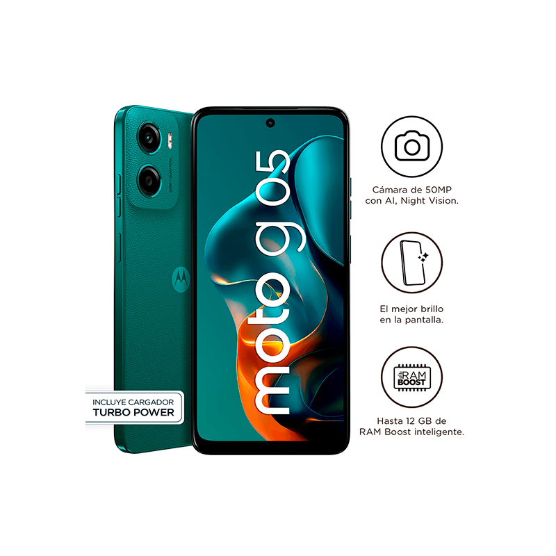 Smartphone Motorola moto g05, Pantalla: 6.7"/LCD/HD+/90Hz, SO: Android 15, Color Verde