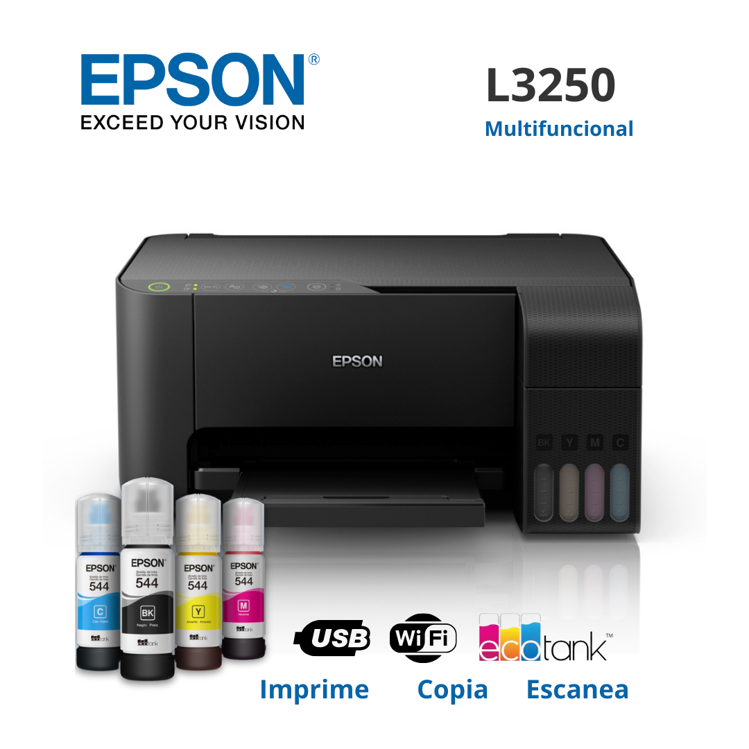 Multifuncional de tinta Epson L3250, USB de alta velocidad (compatible con USB 2.0)