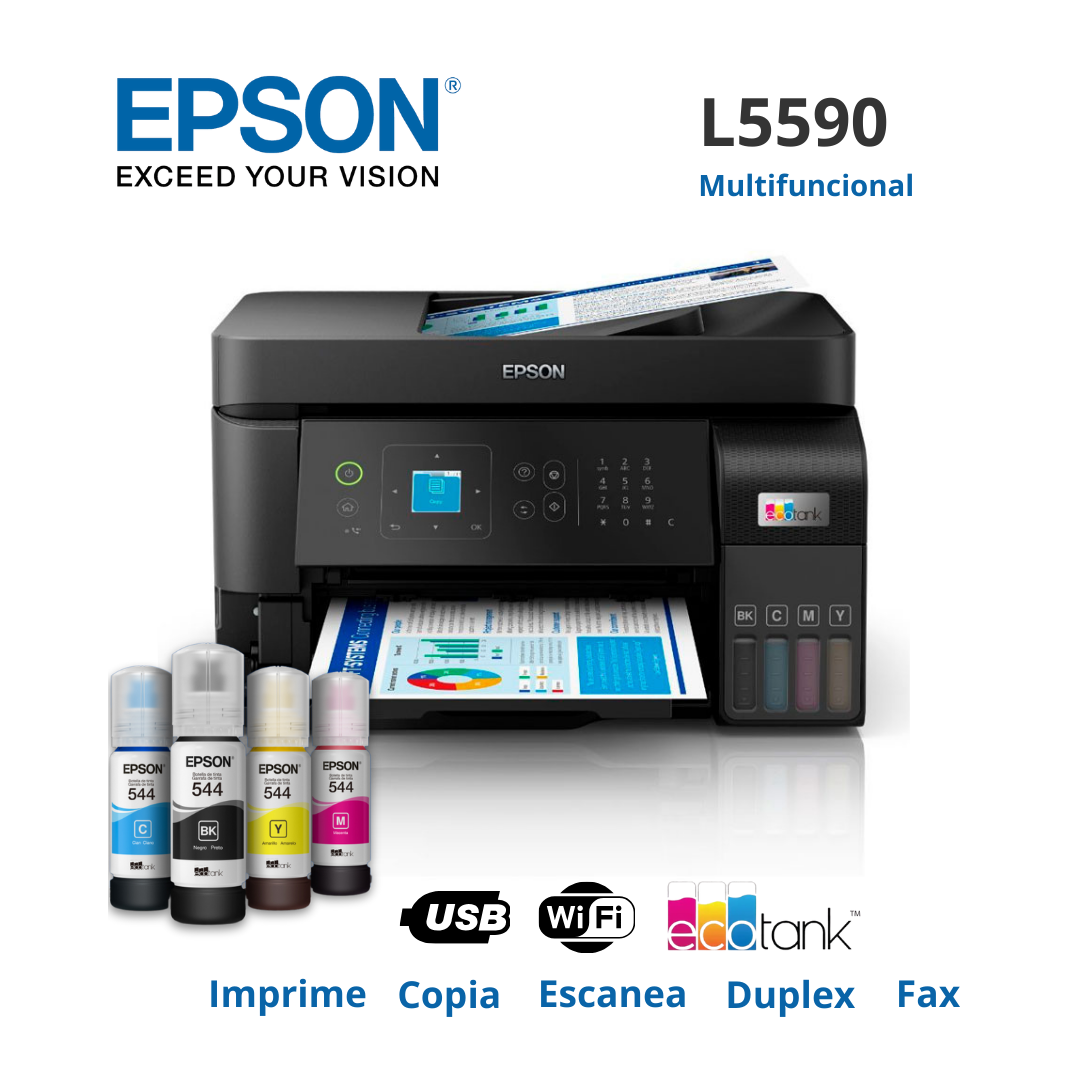 Impresora Multifuncional Epson EcoTank L5590, Imprime/Escanea/Copia/Fax/USB/LAN/Wi-Fi