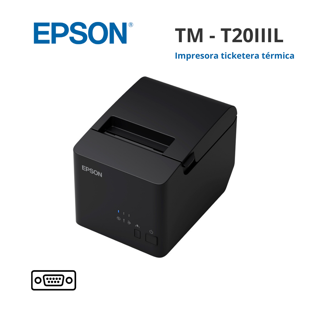 Impresora Termica de Recibos Epson TM-T20IIIL, Interfaz: USB B+Serial (RS-232)